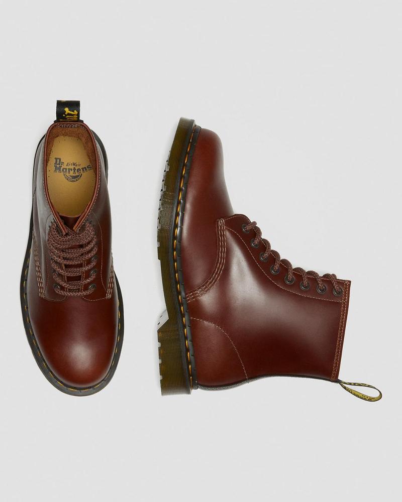 Dr Martens 1460 Men's Abruzzo Leren Veterlaarzen Heren Bruin Zwart | NL 292UZG